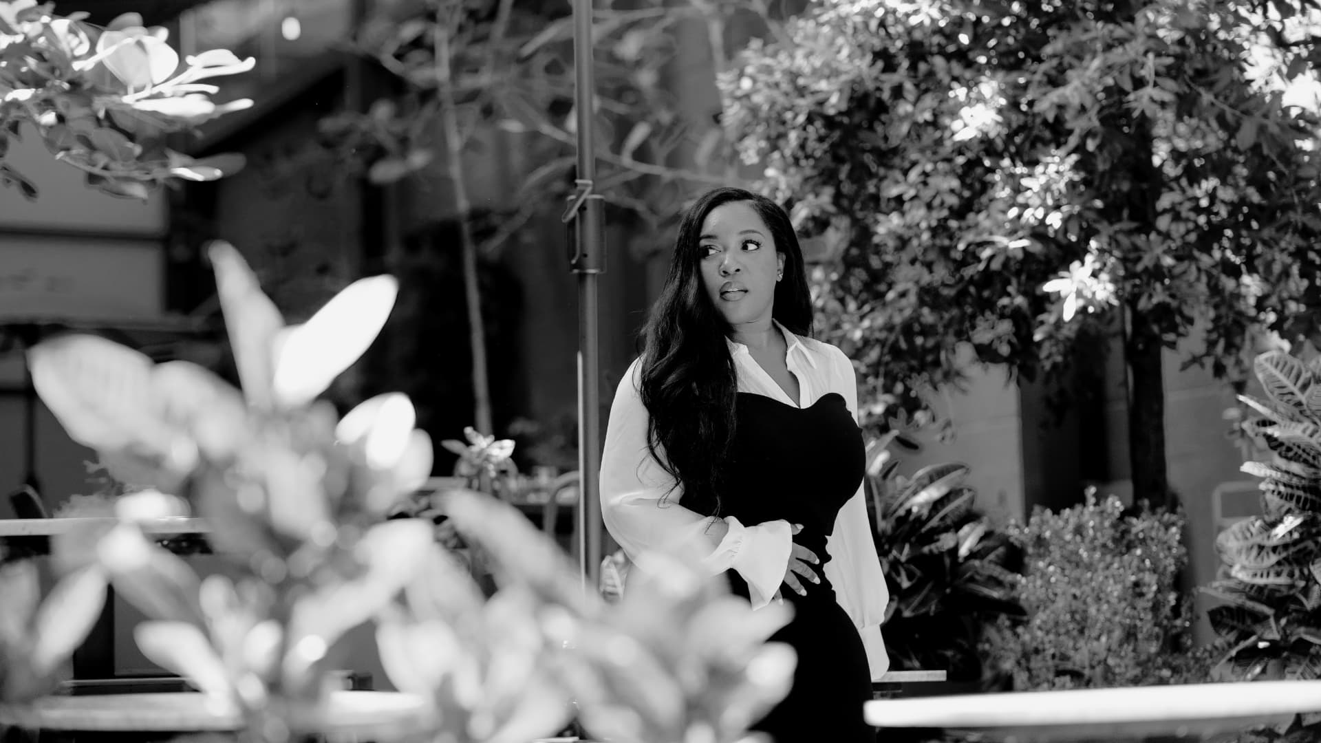 Shadeira Nesmith standing in a garden
